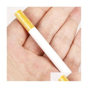 Pipas para fumar Forma de cigarrillo Aleación de aluminio Metal 100 Unids / caja 78Mm 55Mm Longitud One Hitter Tabaco para entrega directa Hogar Jardín Hou Dhbem