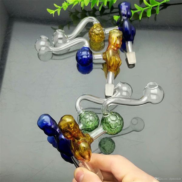 Pipas para fumar Belleza de color clásica Caldera de vidrio de fútbol Gran Pyrex Glass Oil Burner Pipe Aceite grueso