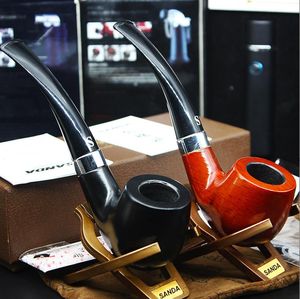 Rauchpfeifen Klassische gebogene Massivholzpfeife SD-109B Premium-Aooka-Holzpfeife