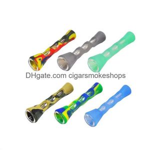 Pipes pour fumer Tuyau de bang pliable Stylo à chicha jetable Accessoire de fumée Sile Prometheus One Hitter Bat Vaporisateur d'herbes Tabac Nano Dhmhb