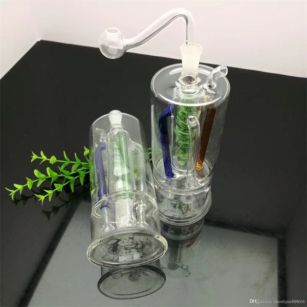 Pipes à fumer Panneau de séparation en fil multi-griffes coloré, bouteille d'eau en verre silencieuse Bongs en verre Huile
