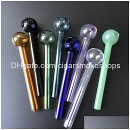 Pipes à fumer Couleur Pyrex Brûleur à mazout Pipe Verre Type droit Nouveautés Couleur de haute qualité Envoyer au hasard Sw37 Drop Delivery Hom Dhogz