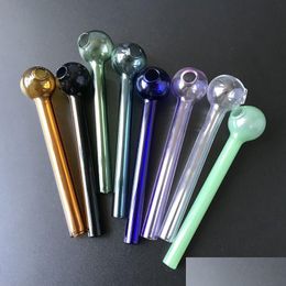 Pipes à fumer de couleur Pyrex brûleur à mazout type droit tuyau de verre nouveautés couleur envoyer au hasard SW37 livraison directe maison jardin Househ Dhcws