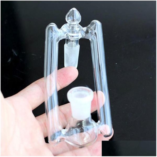 Tuberías de fumar Glass Glass Bong Hookahs Adaptador de doble brazo Macho Masculino 14 a 14.4 con 2 agujeros Diseño de la azotea Entrega Down Hom Dhuzp