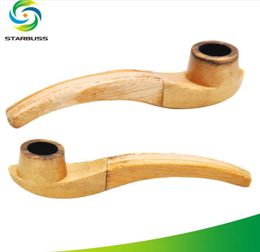 Pipes à fumer Apparence créative de pipe en bois faite de bois Phoebe pur fait à la main, porte-cigarette mini pipe