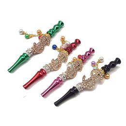 Fumer Pipes Creative Dollar Pipe Mode Gland Diamant Porte-Cigarette Détachable Droite Accessoires Ménagers 115Mm Drop Deli Dhr01