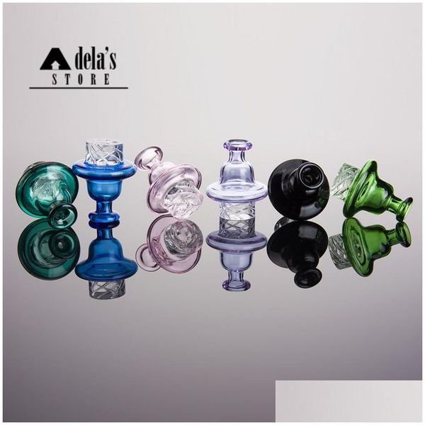 Pipas para fumar Ciclón Riptide Turbina Direccional Carb Cap Od 32 mm Científico para cuarzo Banger Beracky Glass Spinning Drop Entrega Dhnys