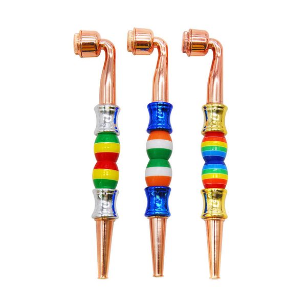 Pipas para fumar desechables shisha vape pluma Multicolor cuentas redondas TUBO DE METAL varilla recta tapa de boquilla delgada nuevo Bong