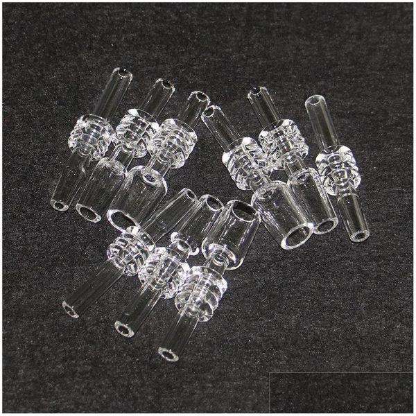 Pipas para fumar Punta de cuarzo real sin hogar para néctar Bong 10Mm 14Mm 18Mm Junta Dab St Puntas de goteo Quartznail Rig Glass Gota de agua Entregar Dhrqa