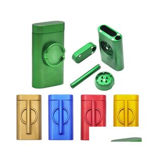 Rookpijpen Dugout Tabak Grinder Dia 32Mm Colorf Accessroies Four 2 Layer Spice Dry Herb Crusher Slicer Hand Mer Boxes One Hitte Dhfsa