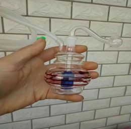 Pipes à fumer Europe et Amérique Chichas en verre multi-spirales colorées Bongs Mini, pot en verre rayé