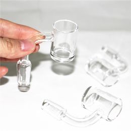 Pipes à fumer Femme Mâle 10 14 18 mm Quartz Nail 4mm d'épaisseur 45 90 degrés 100% Pur Quartz Banger Nail Domeless Verre Bong Nail