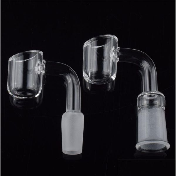 Pipes Femme Homme 10 14 18 Mm Quartz Nail 4Mm Épaisseur 45 90 Degrés 100% Pur Banger Domeless Verre Bong Drop Delivery Accueil Ga Dhu0W