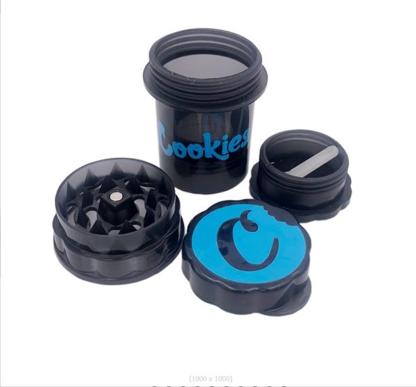 Fumer Pipes Poubelle en plastique broyeur de cigarettes 62mm broyeur réservoir de stockage deux en un