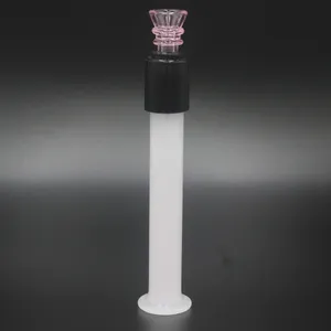 Tuyaux fumeurs en verre émoussé évasé en bouche en blanc et rose de couleur mini tuyau à main similaire à celle de streamroll un frappeur