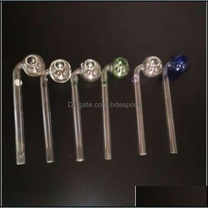 Tuyaux De Fumer Brûleur De Verre Tuyaux De Fumer Rond Clair Shisha Narguilés Tuyau De Pliage Mini Fumée Gadget Mti Couleur Haute Qualité 1 9Ps G2 Dr Dhmy8