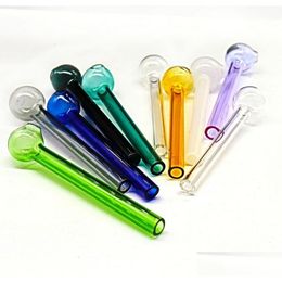 Pipes à fumer Brûleur en verre Transparent Fy2305 Huile Pyrex Tuyau de combustion Tube Eau 4 pouces 10 cm Colorf Jlles Yummyshop Drop Livraison Accueil Oty7E