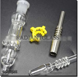 Pipas para fumar Glass Nector Collector Kit Percolador interno con puntas de titanio Puntas de cuarzo Dab Straw Oil Rigs Wax Dabber Tool NC Boquillas