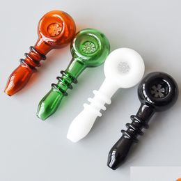 Pipes à fumer Tuyau en verre 4,0 pouces Accessoire de fumée pour DAB Rig Oil Bongs Brûleur Drop Livraison Maison Jardin Articles divers Accessori Otej1