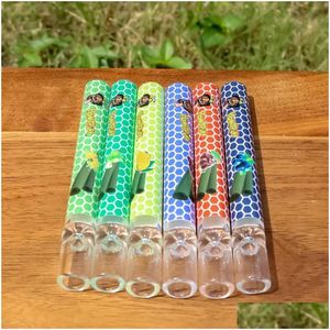 Pipes à fumer Pipe en verre Accessoire de fumée Clear One Hitter 4,06 pouces Eau droite pour herbes sèches jetables Shisha Pen Shop Drop Deliver Dhgpg