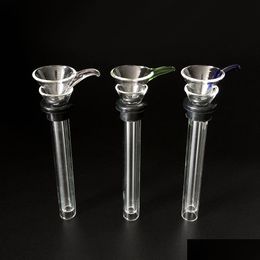 Rokende pijpen Glasglaasjes Zet mannelijke/vrouwelijke stengelglijbaan trechterbuis rubber doorvoering downstem voor waterpijp bong drop levering home gar dhpmb