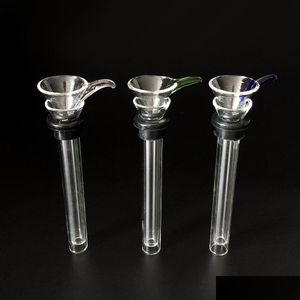 Pipas para fumar Diapositivas de vidrio Conjunto Macho / Hembra Vástago Diapositiva Tubo de embudo Goma Ojal Downstem para tubería de agua Bong Entrega de gota Inicio Gar Dhlsg