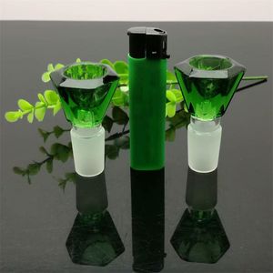 Pipas para fumar Diamante verde Cabeza de burbuja de vidrio Accesorios para cigarrillos Gran tubo de quemador de aceite de vidrio Pyrex