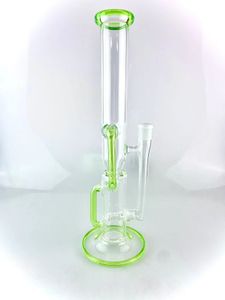 Pijpen groen recycler bong 16 inch 18mm joint rechte hals single inline perc hoge kwaliteit