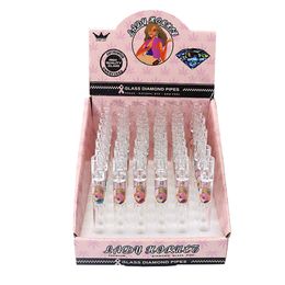 Pipas para fumar LADY HORNET Pipa de cigarrillo de vidrio 104 MM Rosa Fumar One Hitter Pipas de aceite de agua Bong Tipo recto al por mayor