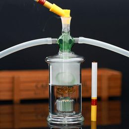 Pipas para fumar Led Glow Glass Hookah Pipe Humo Shisha Desechable Quemador de aceite Colectores de ceniza Bong Percolater Bubbler Regalos Tazón de tabaco A Dhs9M