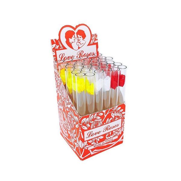 Pipas para fumar Love Rose Glass Smoke con flor de plástico en el interior 36 piezas en una caja Accesorio para tabaco Entrega directa Home Garden Househol Dhnne
