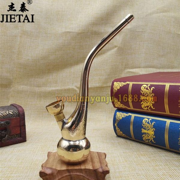 Pipas para fumar Mini pipa de agua de latón y metal, bolsa de cigarrillos con filtro de agua de doble propósito de cobre puro