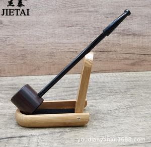 Smoking Pipes Mini tuyau droit en bois tuyau de bois de santal noir portable petit tuyau pour hommes