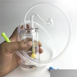 Pijpen Nieuwe 4.5 Inch Plastic Olie Brander Bong Water Met 10Mm Mannelijke Dikke Pyrex Glazen Pijp Sile buis Voor Drop Levering Thuis Gard Dhy2E