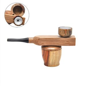 Pipes à fumer Nouveau tuyau à double couche portable stockable tuyau en bois pot de stockage à courroie rotative