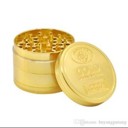 Pipes à fumer New Metal Smoke Grinder Four Layers Direct 60mm Zinc Alloy Gold Coin Smoke