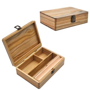 Caja de almacenamiento de consola de operador de cigarrillos de madera de alcanfor hecha a mano pura nueva