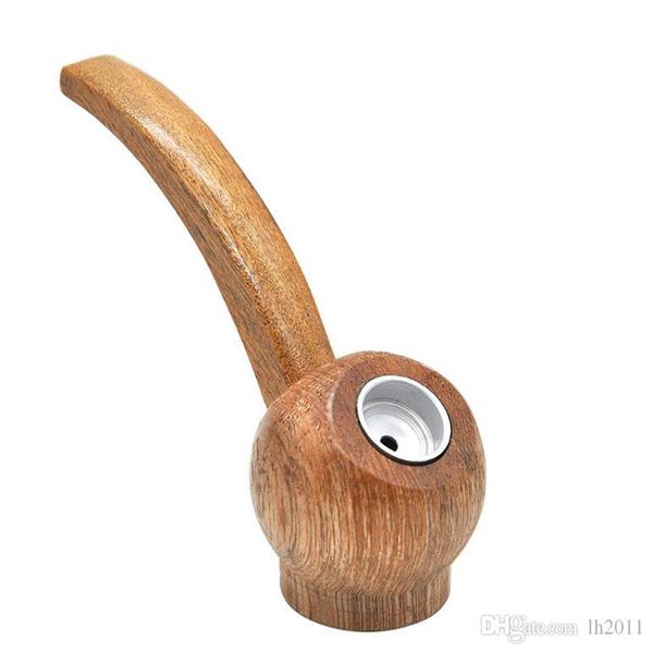 Pipes à fumer Nouveau petit tuyau de gourde en bois massif 2022 Accessoires de narguilé