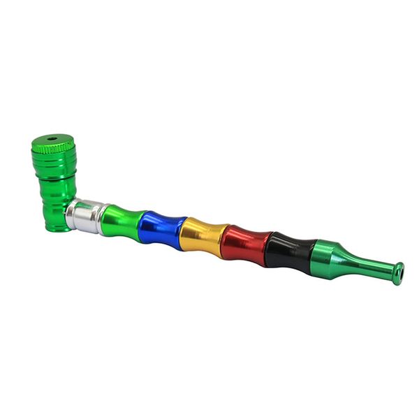 Pipes à fumer, nouveau type de tuyaux épissés à Six couleurs avec couvercle, Long tuyau en métal, petit tabac