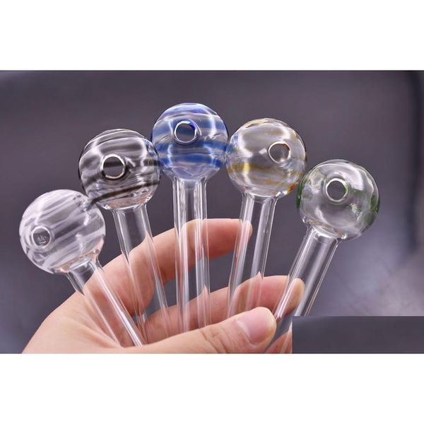 Smoking Pipes Newest Design 10M Mini Colorf Glass Oil Burner Pipe 12Mm Thick Heady Straight Tube Nail Drop Delivery Home Garden Househ Otacs