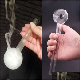 Pijpen Nieuwste Ontwerp Pyrex Oliebrander Glazen Pijp Met Od 50Mm Kom 8Inch Lengte Heldere Lepel Nagel Adapter Voor Dab Rig Bong Drop Otniu