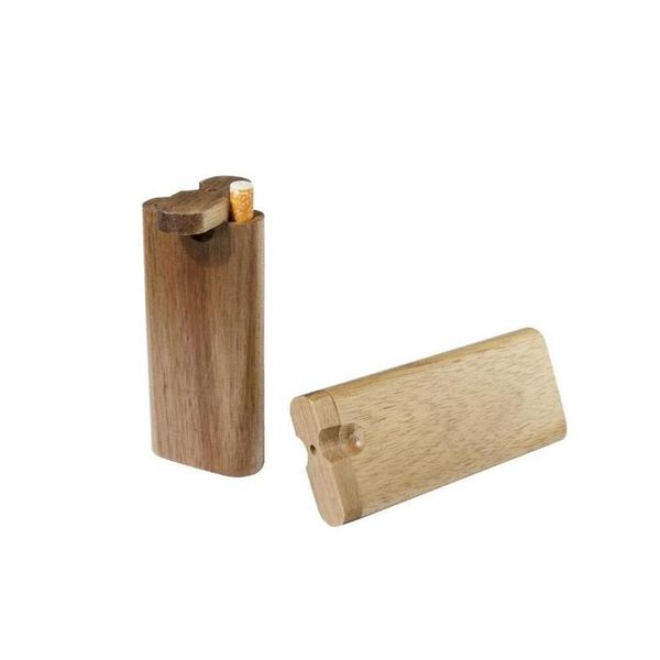 Pipas para fumar One Hitter Pipe Dugout de madera hecho a mano con filtros de cigarrillos de cerámica Caja de madera Caja Drop Entrega Hogar Jardín Hogar DH0NK