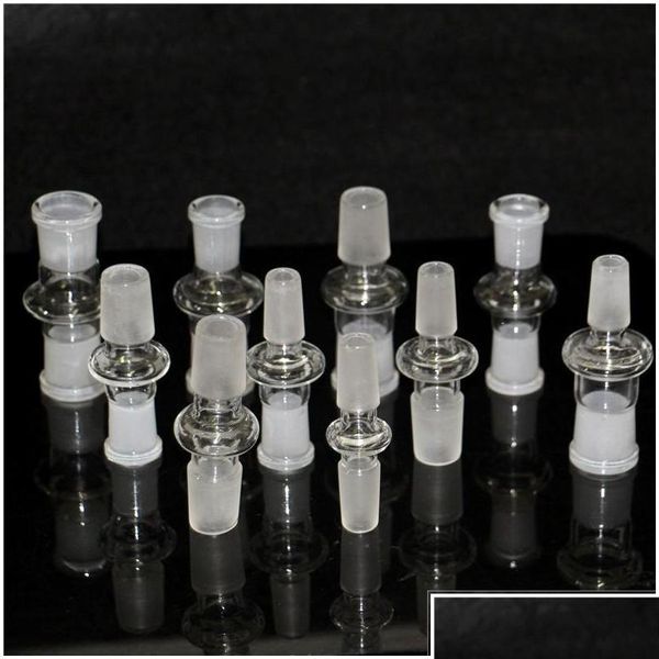 Pipas para fumar Otros accesorios Adaptador de Bong de vidrio 14 mm 18 mm Macho Hembra Convertidor de juntas Herramienta Dabber Cera Gota Entrega Hogar Jardín DHZB2