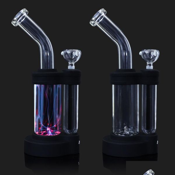 Pipas para fumar Plasma 360 Rotating Sandglas Ah Shisha Juego completo para fumar Traje de doble uso Chicha Bowl Tubería de agua Bong de vidrio Narguil Dhkxr