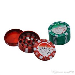 Smoking Pipes Poker Poker Chip dispositif fumé trois broyeur en métal de 49MM de diamètre