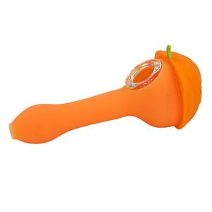 Pipes à fumer citrouille emoji pipe à main silicone mini barboteur fumer bong plate-forme pétrolière