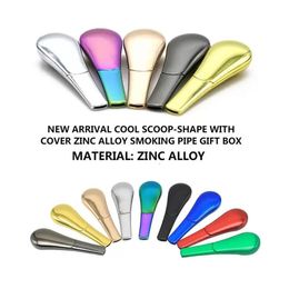 Pipas para fumar Rainbow Cigarrillo Tabaco Metal Magne Aleación de zinc Cuchara de mano Diámetro magnético Tubo 8 colores Fy3657 1128 Entrega de gotas Dhmpu