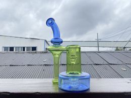 Pipas para fumar, rbr, verde con azul, recicladas, de alta calidad, junta de 14 mm