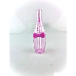 Tuberías de fumar tubería de botella de sake coloreada con rosa Agregar un arco sólido Banger y burbujas de entrega de caída de la tapa del hogar