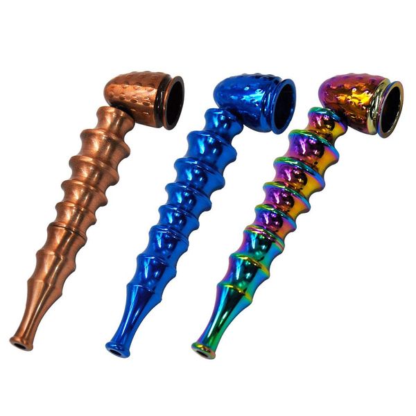 pipas para fumar tienda de humo Aleación de zinc Esqueleto Hierba 101 mm con recipiente de metal Accesorios de pantalla de tubería de acero inoxidable de metal desechable shisha vape pluma